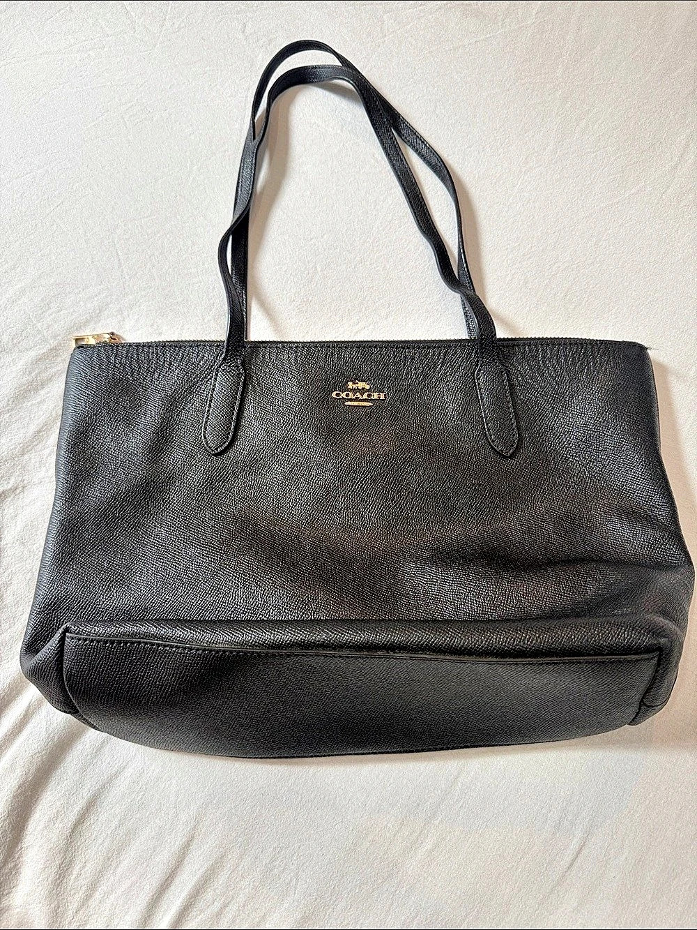 Coach City Zip Tote Black Leather Tote